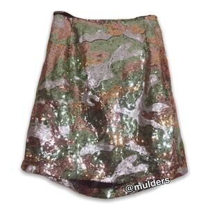 LF. Rouge Sequin Camo Camouflage Skirt Size 10